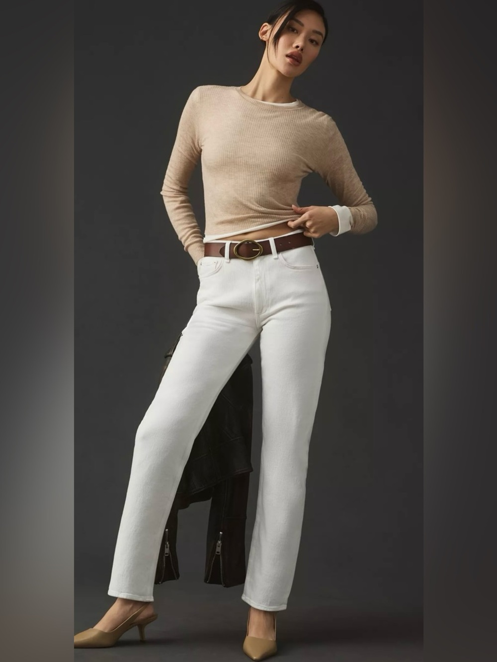 rag & bone  Women’s Harlow High-Rise Straight Leg White Ankle Jeans  SZ 30